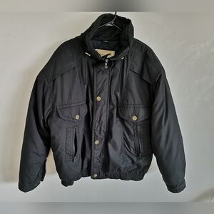 Vintage Men Black Winter Bomber Jacket Northwest Territories Size M/L Streetwear